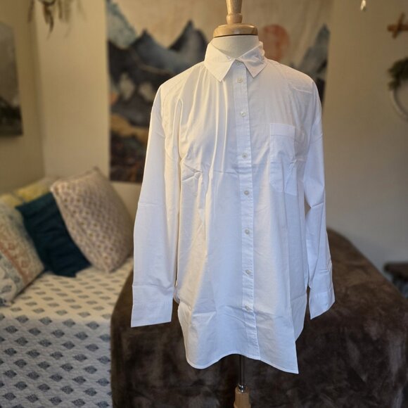 J.Crew Oversized White Button-Up Shirt NWT Size M - Picture 7 of 16